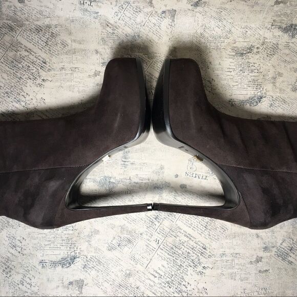 Pour la Victoire Brown Suede Platform Ankle Boots - Picture 7 of 14